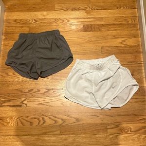 Nike dry fit gray and white shorts